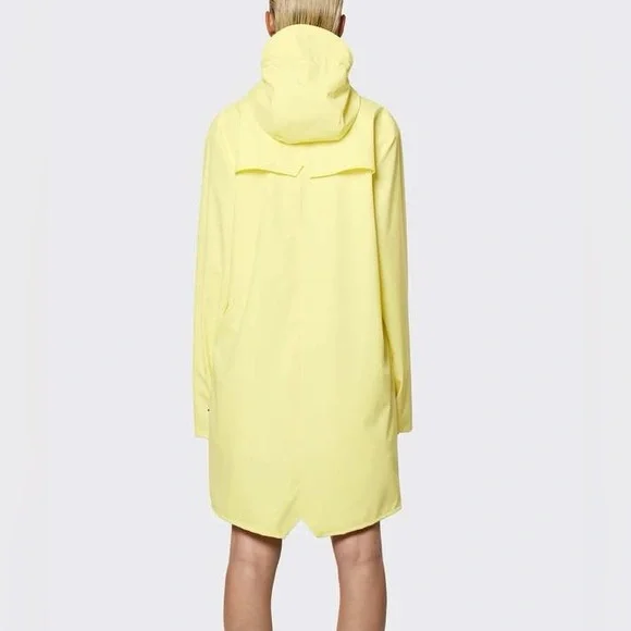 NWT Rains Long Jacket In Straw Yellow - Picture 3 of 8